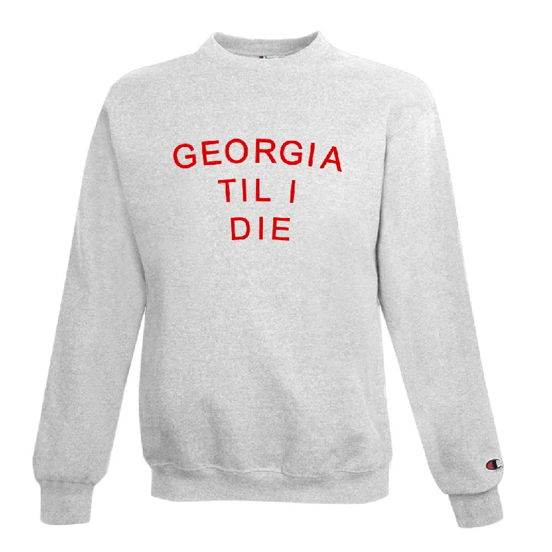 Retro - inspired men hoodie with a varsity logo 'Georgia Til I Die' Sweatshirt