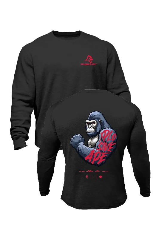 Plus - size men hoodie with a roomy fit for comfort XAPE Powerhouse V1 Sweatshirt - Black Plus - size men hoodie with a roomy fit for comfort XAPE Powerhouse V1 Sweatshirt - Black
