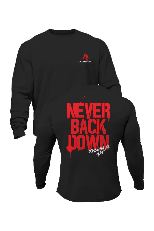 Organic cotton men hoodie for a sustainable and soft feel XAPE Never Back Down Signature Sweatshirt - Black Organic cotton men hoodie for a sustainable and soft feel XAPE Never Back Down Signature Sweatshirt - Black