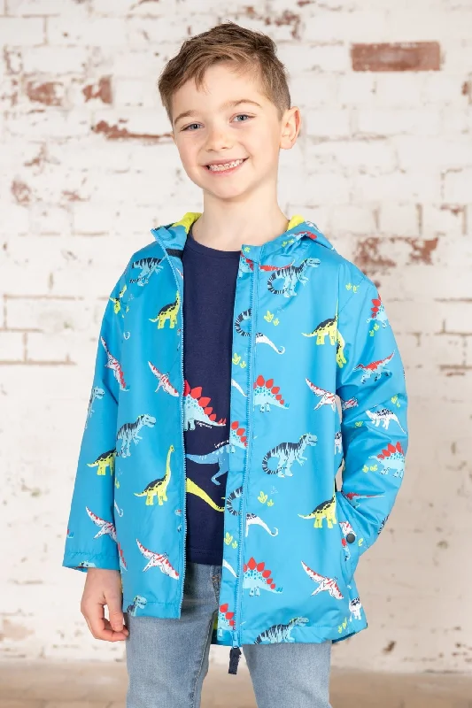 Men coats with a contrasting trim for a fashion - forward aesthetic Ethan Jacket - Blue Dino Print Men coats with a contrasting trim for a fashion - forward aesthetic Ethan Jacket - Blue Dino Print