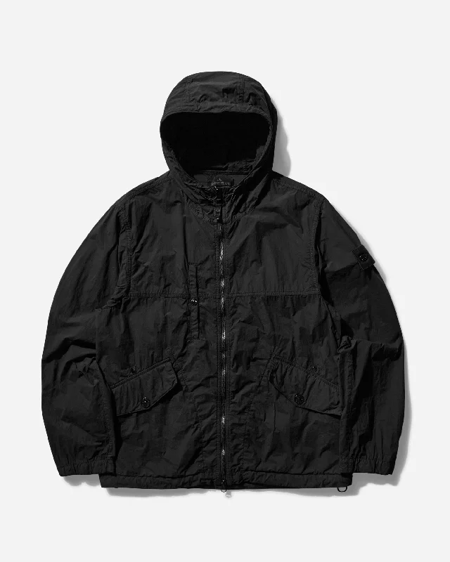 Men coats with a hooded design for added protection against the elements Men's Ghost Piece Nylon Smerigliato Hooded Jacket Black Men coats with a hooded design for added protection against the elements Men's Ghost Piece Nylon Smerigliato Hooded Jacket Black