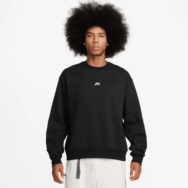 Fleece - lined men hoodie for extreme cold weather Nike SB Fleece Skate Crew Black