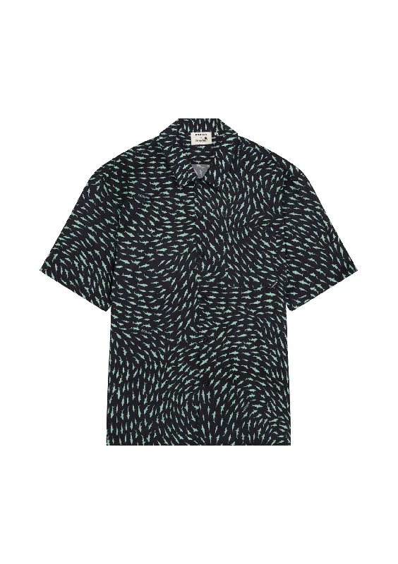 Boardies x Raeburn Sharks Open Collar Shirt Charcoal