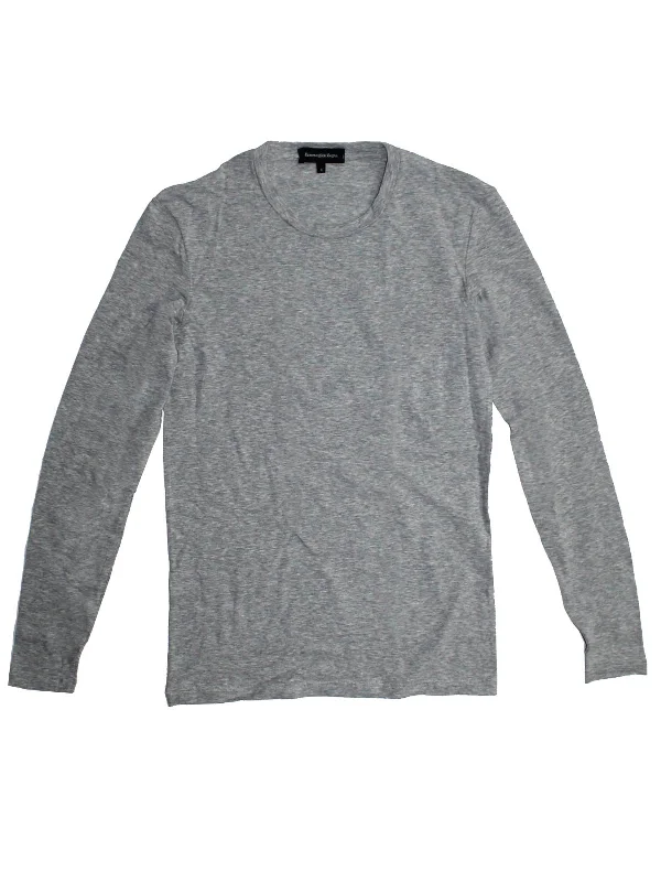 Ermenegildo Zegna Long Sleeve T-Shirt Gray M FINAL SALE