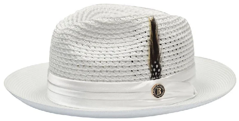 White Fedora Braided Straw Hat