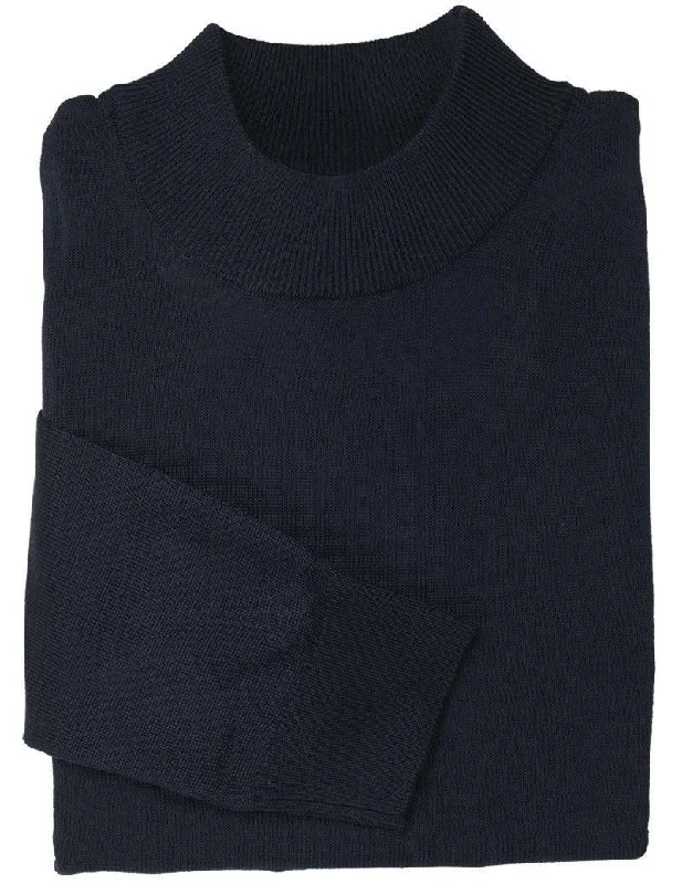 Mock Neck Sweater Color Navy