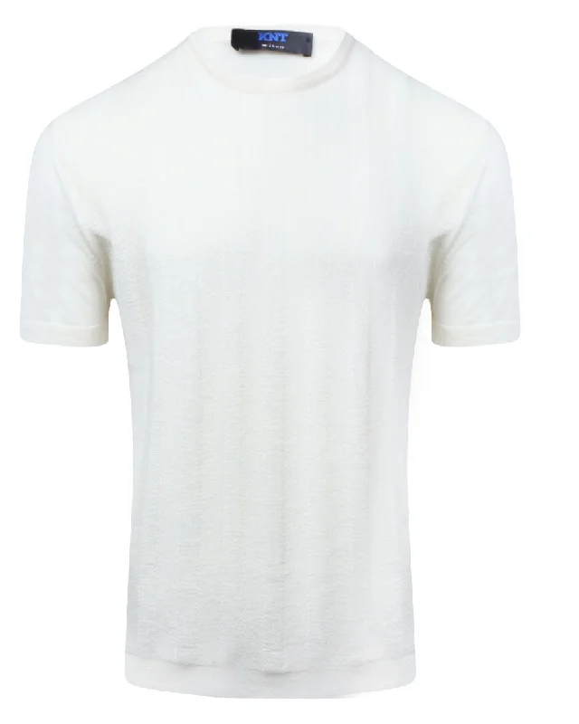 Ivory Ribbed Short Sleeve