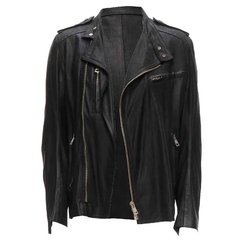 Ann Demeulemesteer washed leather classic moto biker jacket