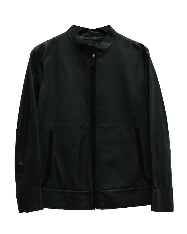 Berluti Biker Jacket in Black Leather