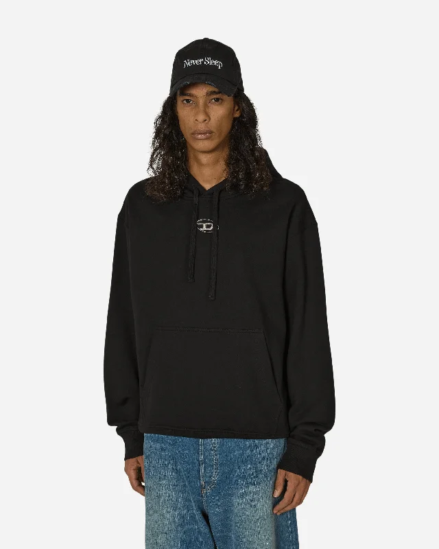 Oversized Metal Logo Hoodie Black