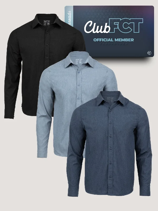 Best Sellers Long Sleeve Button Up Member 3-Pack