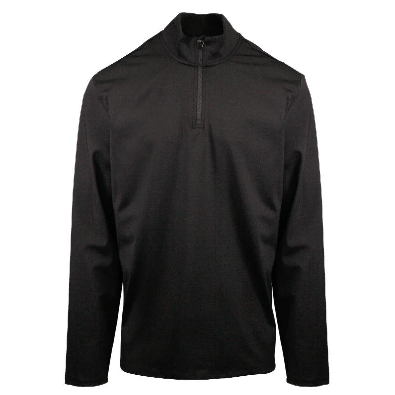 Branded  Men's Black Track 1/3 Zip L/S T-Shirt