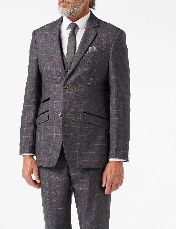 ROGER - GREY CHECK JACKET & WAISTCOAT