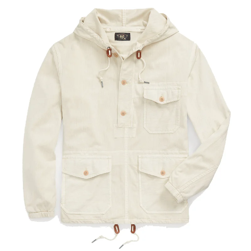 RRL by Ralph Lauren Garment-Dyed Jersey Popover Anorak Cream