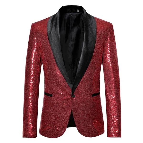 The Crystal Slim Fit Blazer Suit Jacket - Scarlet Red