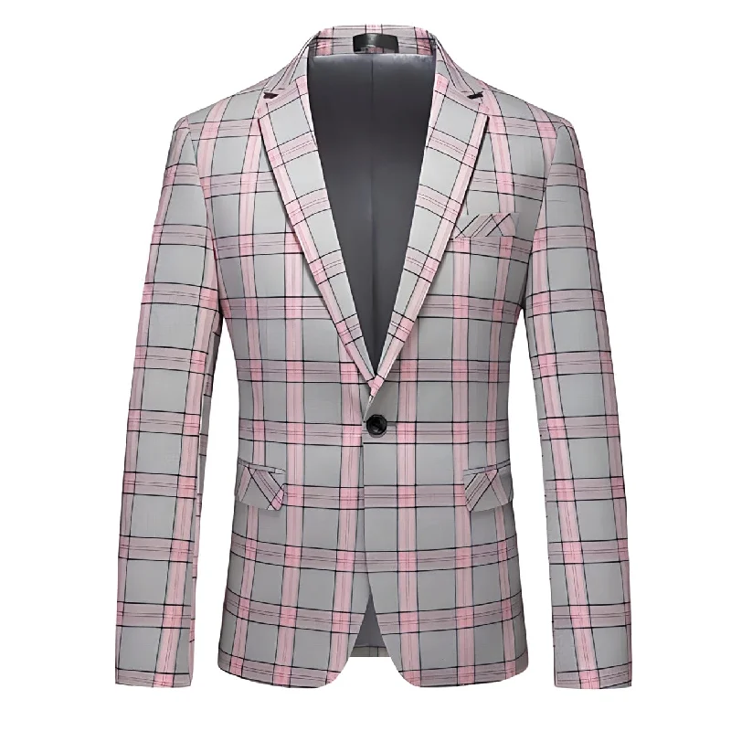 The Lain Plaid Slim Fit Blazer Suit Jacket - Multiple Colors