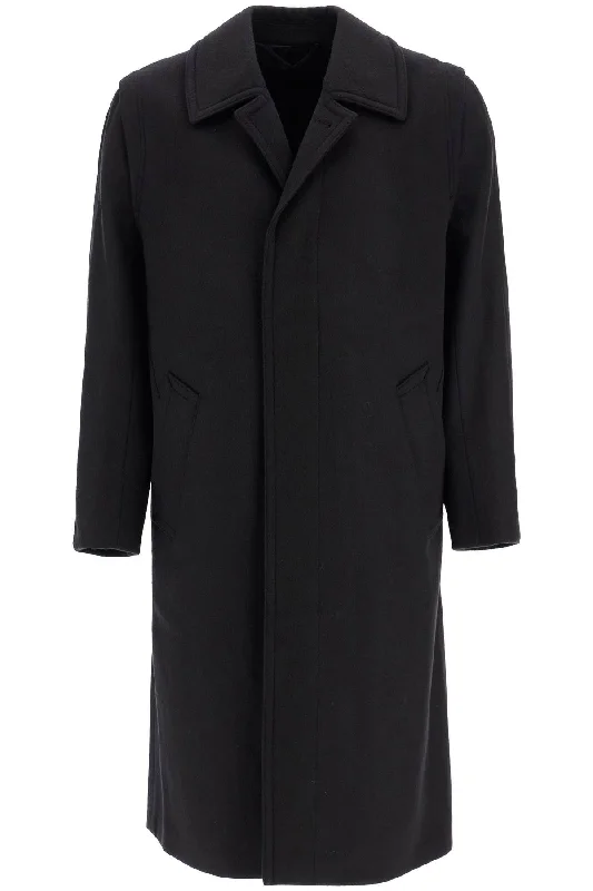 woolen loden coat LCT1 X01 BLACK LODEN