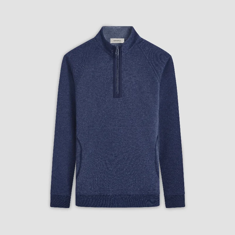 Double Sided Pique/Heather Quarter-Zip Pullover