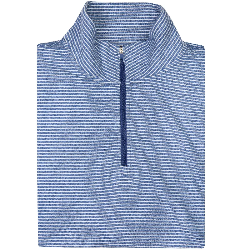 Flow Stripe Performance 1/4 Zip Pullover - Delft/White