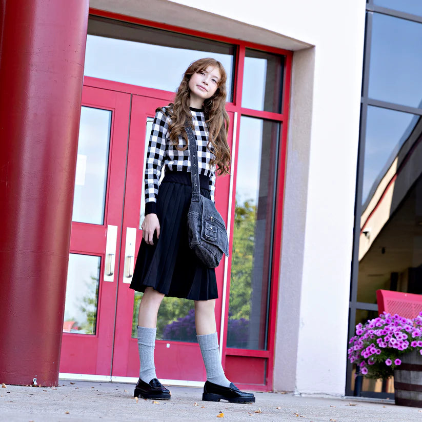 No Name Black Plaid Sweater