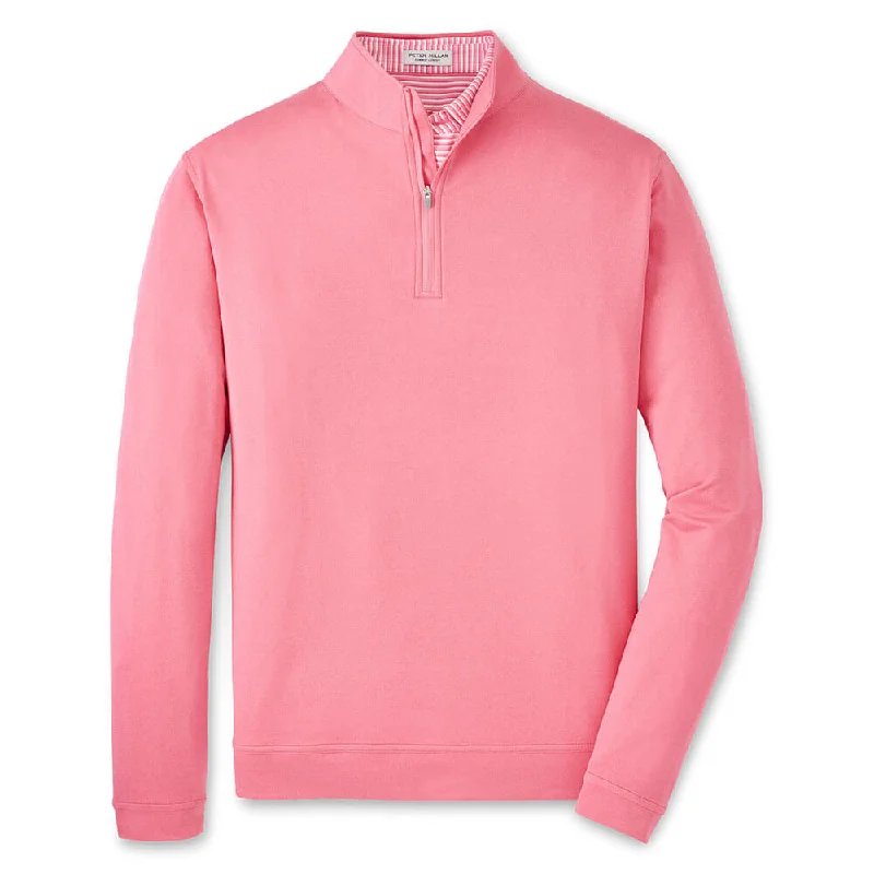 Peter Millar Perth Mélange Performance 1/4 Zip Pullover Sweater - Hula Pink