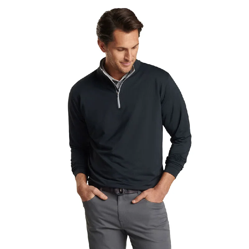 Peter Millar Perth Stretch Loop Terry 1/4 Zip Sweater - Black*