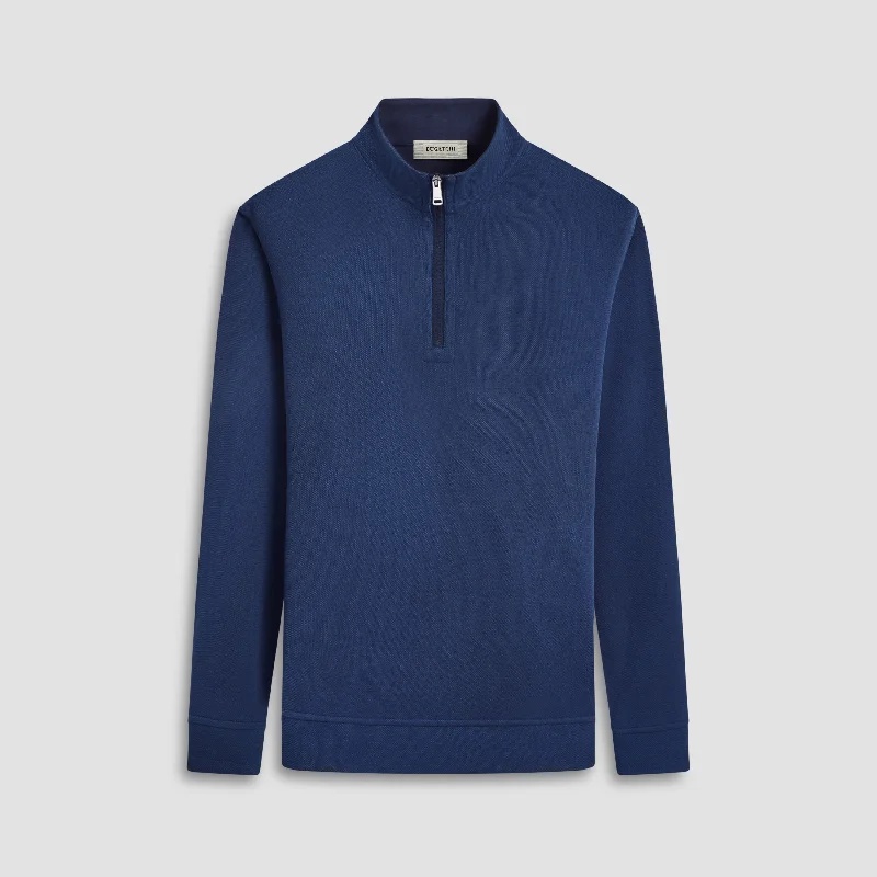 Reversible Pique/Fishermen Knit Quarter-Zip Pullover