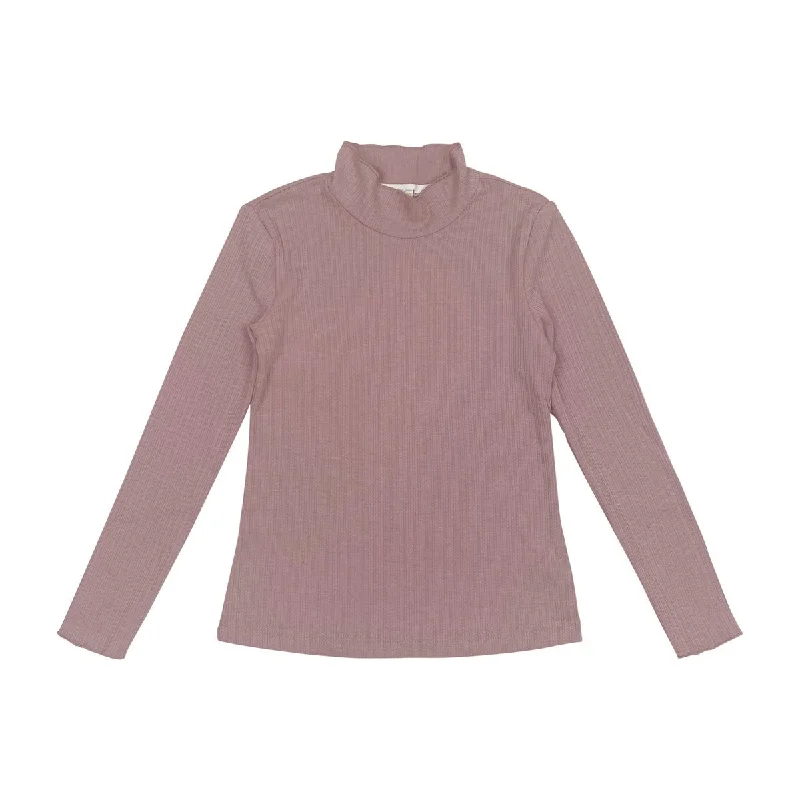 Teela Mauve Pointelle Mockneck