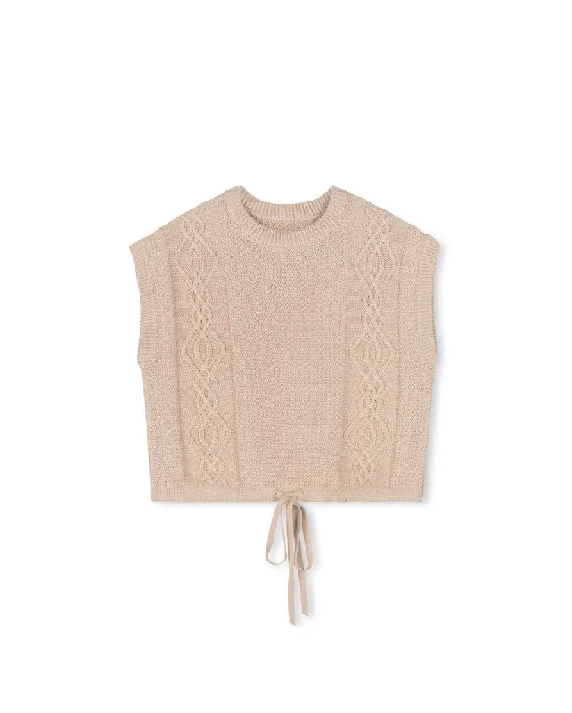 Vibe Tan Cable Knit Vest