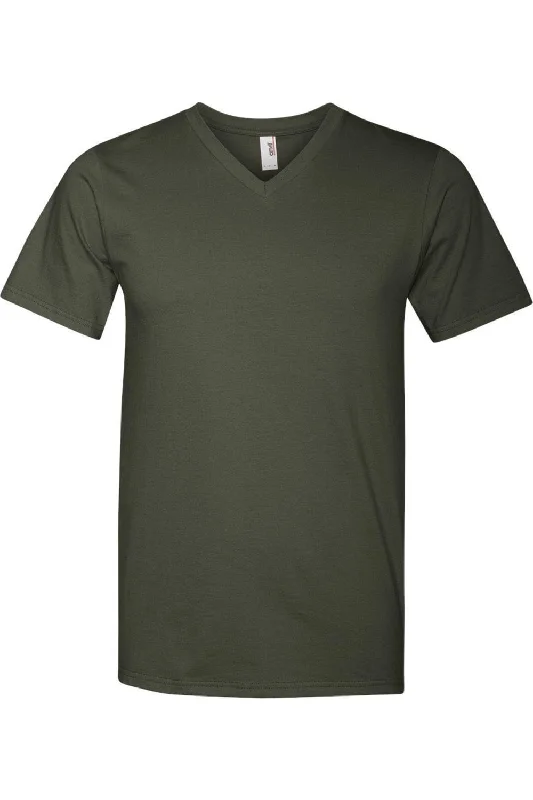 Men's ribbed t - shirts with a textured finish for added styleAnvil Lightweight V-Neck T-Shirt Men's ribbed t - shirts with a textured finish for added styleAnvil Lightweight V-Neck T-Shirt
