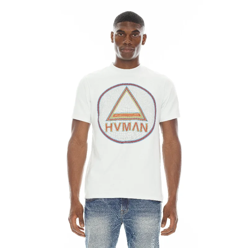 Men's slim - fit graphic t - shirts with vintage rock band printsNovelty Tee "Mosaic" In White Men's slim - fit graphic t - shirts with vintage rock band printsNovelty Tee "Mosaic" In White