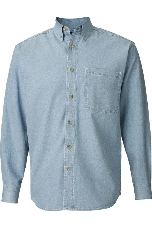 Men's smart - casual checkered t - shirts for semi - formal occasionsSierra Pacific Long Sleeve Denim Shirt Men's smart - casual checkered t - shirts for semi - formal occasionsSierra Pacific Long Sleeve Denim Shirt